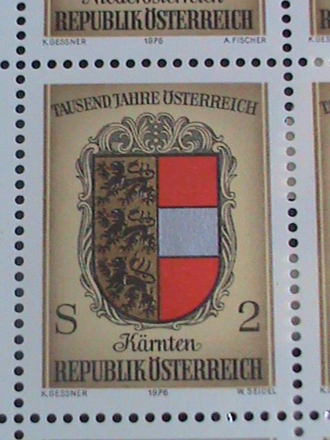 AUSTRIA STAMP-1976 SC#1042 COAST OF ARMS OF AUSTRIA PROVINCE MNH FULL SHEET