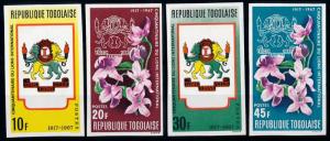 [67087] Togo 1967 Flora Flowers Blumen Lions Club Imperf. 20f Light Toned MNH