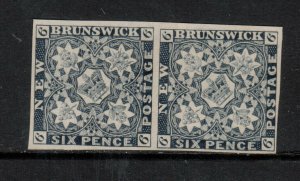 New Brunswick #2P Very Fine Proof Pair In Black On Wove Paper From Reprint Sheet