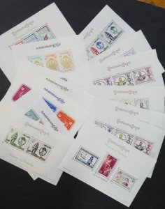 EDW1949SELL : CAMBODIA Collection of 71 VF MNH S/S with a large var. Many Better