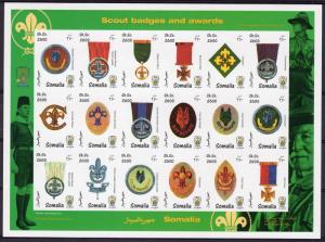 Somalia 1999 Scout Badges & Awards 19th.Jamboree Chile Sheetlet(18) IMPERFORATED