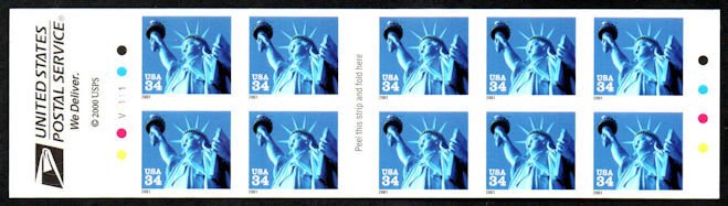 MALACK 3485a VF/XF NH, 34c Statue of Liberty Booklet..MORE.. bp3485a