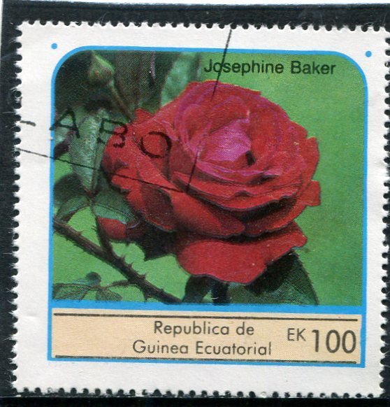 Equatorial Guinea 1976 ROSES JOSEPHINE BAKER 1 value Perforated Fine Used