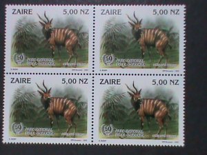 ​ZAIRE-1993-SC# 1407 NATL.GAME PARK 50TH ANNIV: BONGO MNH BLOCK VERY FINE