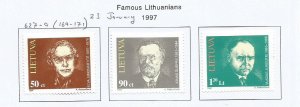 LITHUANIA - 1997 - Famous Lithuanians -  Perf 3v Set - M L H
