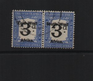 South West Africa 1923 SGd4 used pair