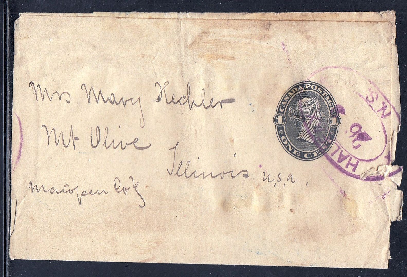 Canada - 1c Postal Wrapper to States with Halifax Parcel Cancel ...