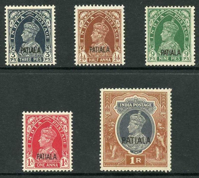 ICS PATIALA SG98/102 KGVI 1941-6 3p to 1r set of five M/M RARE