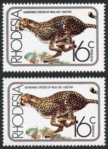 Rhodesia ZWE1064 1976 16c Cheetah Variety DOUBLE PRINTING U/M