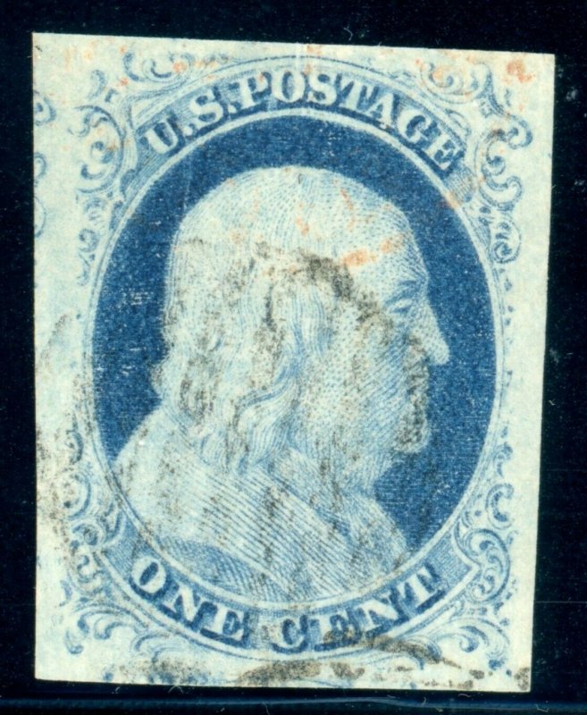 US Stamp #9 Franklin 1c - PSE Cert - F-VF 75 - USED - See Description Below 