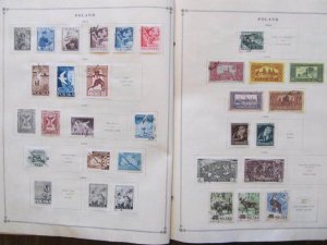 uncatalogued collection remainder on pages Poland to 1955 about 308 stamps