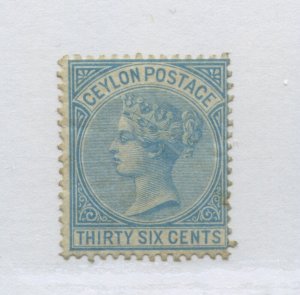 Ceylon QV 1872 36 cents mint o.g. hinged