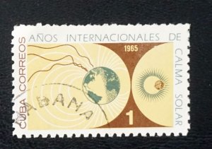 CUBA Sc# 958  INTERNATIONAL QUIET SUN YEAR 1c   1965  used cto