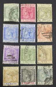 MOMEN: GIBRALTAR SG #22/33 1889 USED LOT #64356