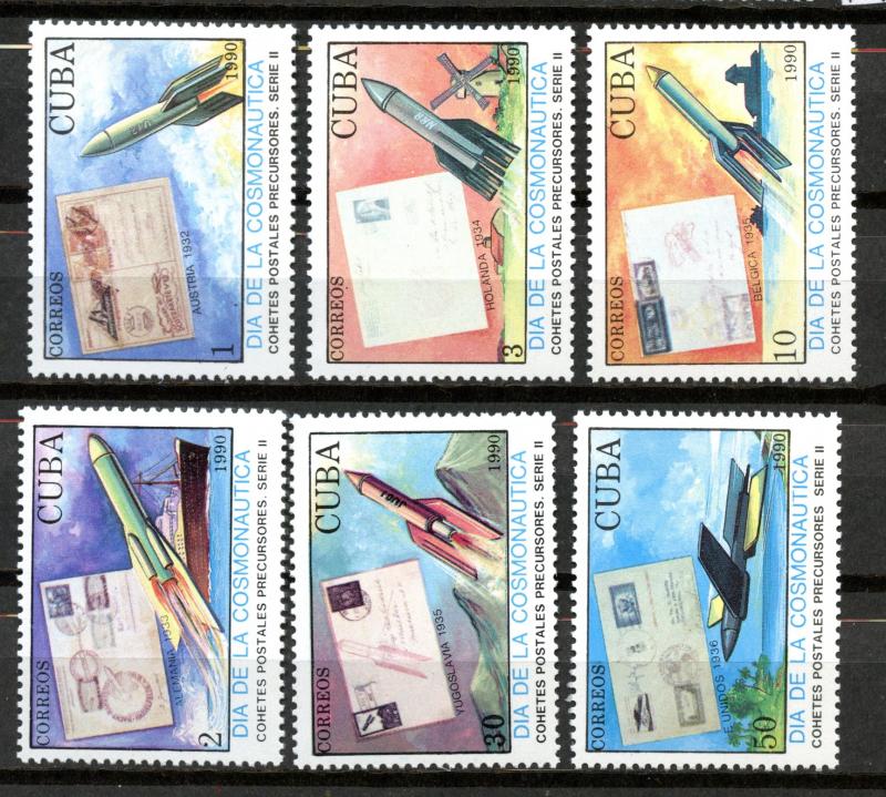 -CUBA yr.1990: COSMONAUT'S DAY  MNH #3207-3212