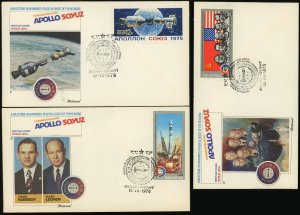 USSR Apollo Soyuz Space Flight FDC Commemorative Covers 1975 Russia Soviet Union