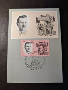 1963 Germany DDR Souvenir Commemorative Maxi Postcard Cover Ernst Grube