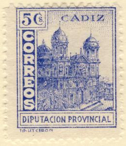 Espagne Spain Espana Cadiz 5c Azul Papel Ordinario Sofima 91 Em Locales Hipstamp