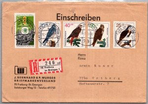 GERMANY POSTAL HISTORY REG COVER SEMIPOSTAL STAMP SET ADDR CANC FREIBURG YR'1973