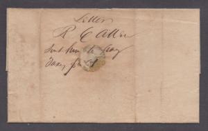 **US 19th Cent Stampless Cover Tallahassee, FL 2/24 Oval CDS to GA, No Contents