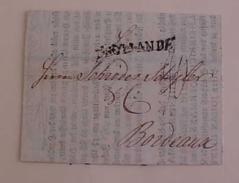 GERMAN DANZIG 1775 WITH CONTENT D'HOLLANDE TO BORDEAUX