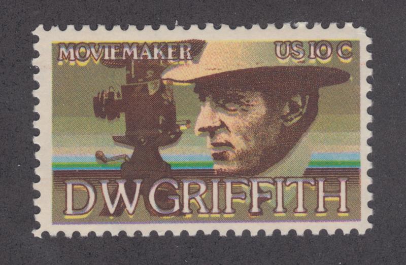 US Sc 1555 MNH. 1975 10c D.W. Griffith, brown color shift