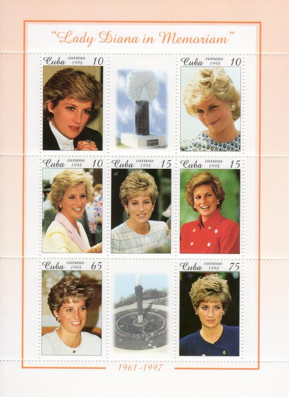 Diana Princess of Wales 1998 Sc#3931/3937 Sheetlet (9) MNH