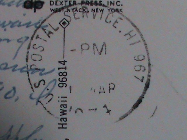 ​UNITED STATES-LOVELY HAWAIIAN ORCHIDS- PICTURE POST CARD WITH STAMP-USED-VF