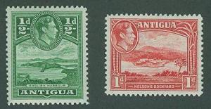 Antigua SC#84-5 Harbour and Nelson's Dock Yard,1/2d, 1d, MH