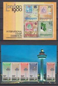 Z5024 JL stamps 2 different singapore mnh s/s #352a, 386a