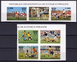 Sao Tome and Principe 1978 Mi#541B/547B WORLD CUP ARGENTINA Set (7) IMPERF. MNH