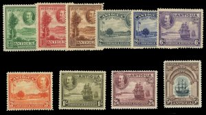 Antigua #67-76 Cat$262, 1932 Tercentenary, complete set, hinged