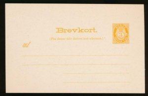 NORWAY Mi. P48 POSTAL STATIONERY POSTAL CARD 3o ORANGE