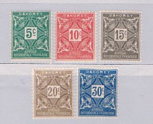 Dahomey J9-J13 MLH Numerals 1914 (D0200)