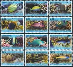 Penrhyn Northern Cook Islands 2013 MNH Tropical Fish of Pacific 12v Set Moray Ku