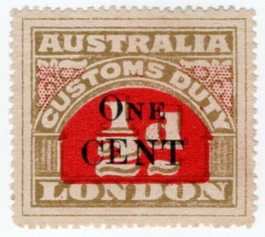 (I.B) Australia Revenue : Customs Duty 1c on ½d OP