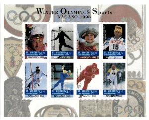 St. Vincent 1997 SC# 2530 Winter Olympic Sport, Nagano - Sheet of 8 Stamps - MNH