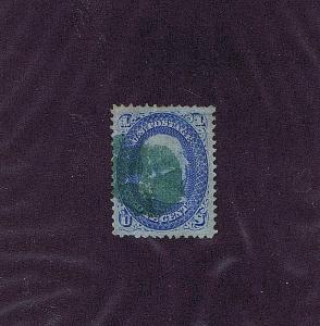 SC# 92 USED 1 CENT FRANKLIN, F GRILL, 1868 GREEN CORK CANCEL, 2018 PF CERT