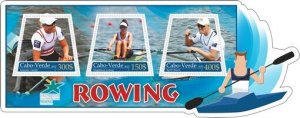 Stamps. Sports Rowing Cabo Verde 2022 year 1+1 sheet perforated