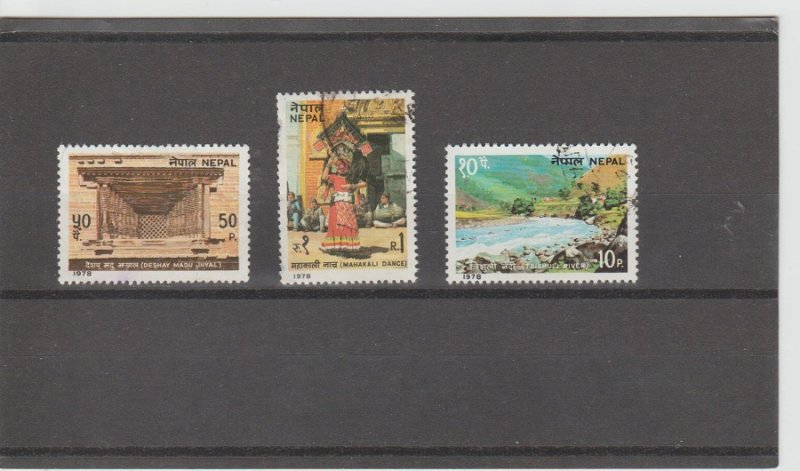 Nepal  Scott#  347-9  Used  (1978 Tourist Publicity)