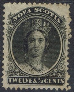 NOVA SCOTIA 1860 QV 12½C WHITE PAPER USED