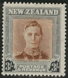 New Zealand Scott 268 MNH** 1947 KGVI 3 shilling CV$8