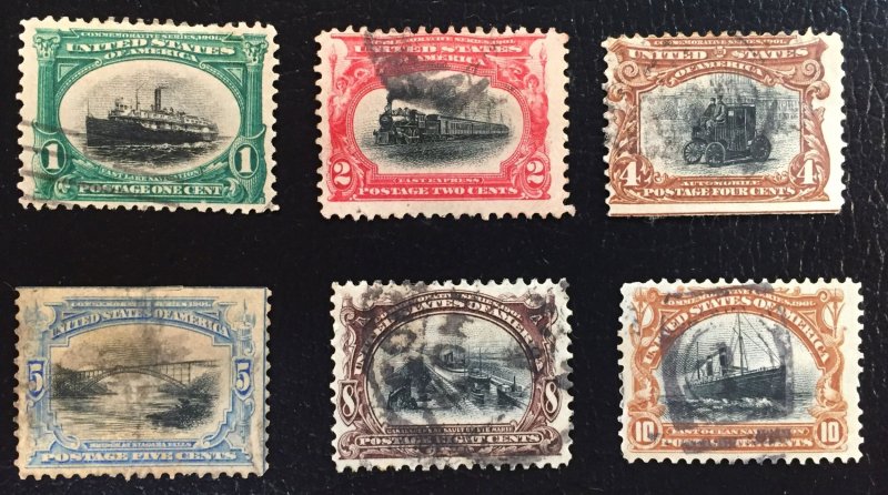 US #294-299 Used F to XF: Pan-American Exposition 1901 (Complete Set)