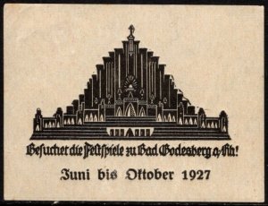 1927 German Poster Stamp Bad Bodesberg Germany Cathedral Church Charity Festival