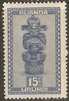 Ruanda Urundi 1948 Scott Number 91 Tshimanyi Mask MNH