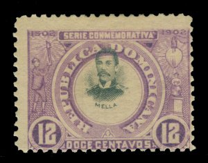 DOMINICAN REPUBLIC 1902 Ramon Mella 12c purple Sc# 149 mint MH CENTER MISPLACED