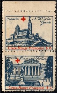 1916 WWI France Charity Stamp Red Cross 5 Centimes Marseille Stock Exchange