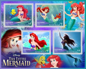 Stamps.Disney , The Little Mermaid Guyana 1+1 sheets 2022 year NEW perforated