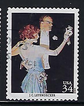 Catalog #3502c Stamp Used Artists & Illustrators J C Leyendecker