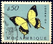 Butterfly, Mozambique stamp SC#369 used